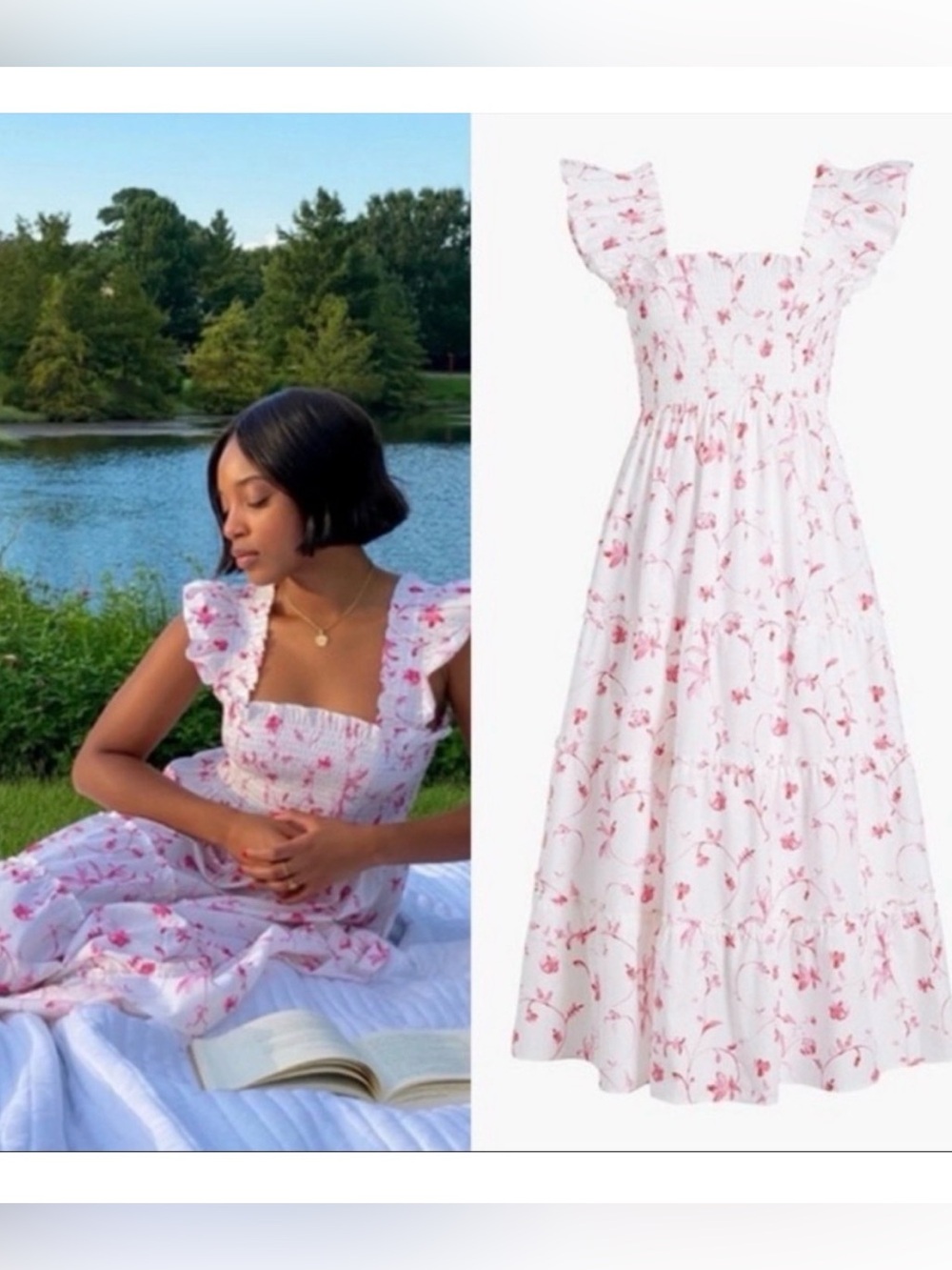 Hill House Home Red Rose Botanical Ellie Nap Dress size Large